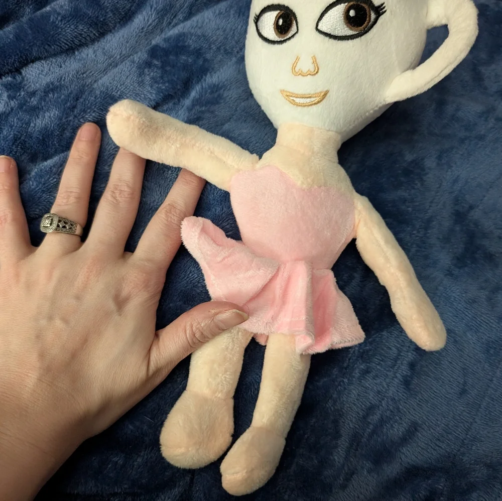 Brainrot Ballerina capacinno  Pink and Cream Plush Doll